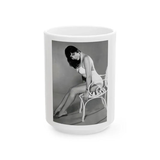 Joan Collins #23 (Vintage Female Icon) White Coffee Mug 15oz - Go Mug Yourself