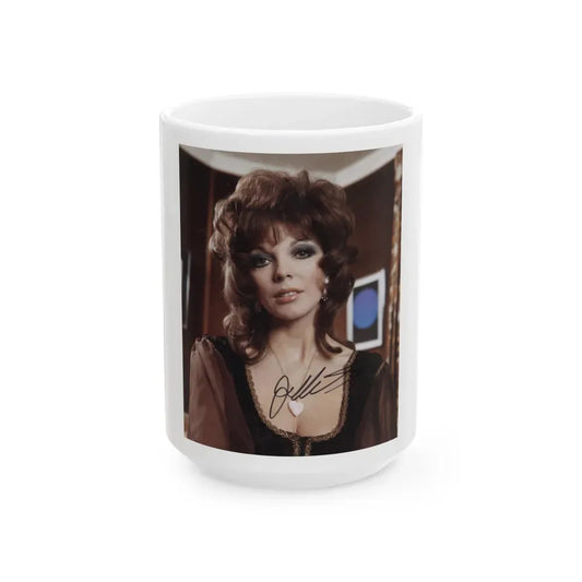 Joan Collins #252 (Vintage Female Icon) White Coffee Mug 15oz - Go Mug Yourself