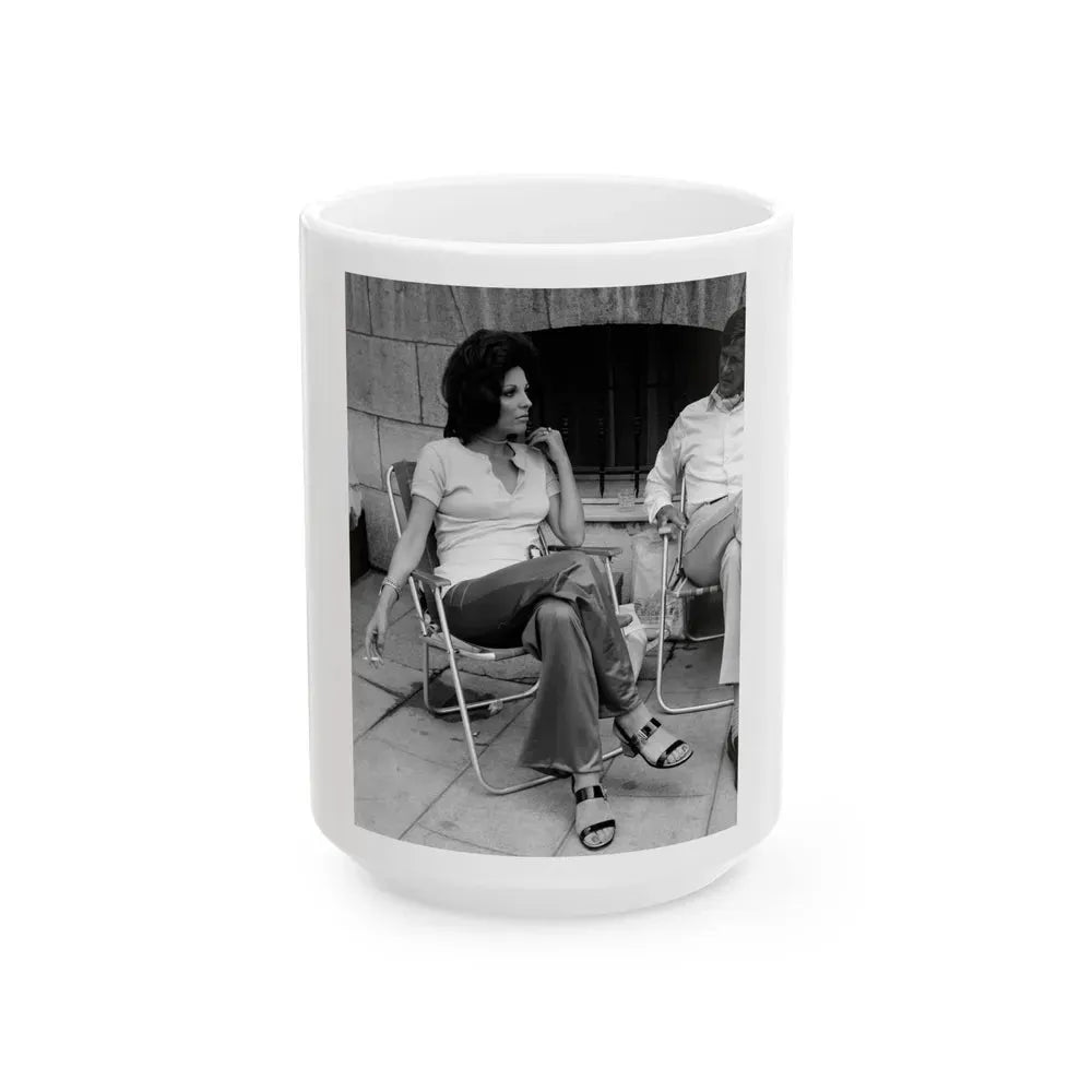 Joan Collins #27 (Vintage Female Icon) White Coffee Mug 15oz - Go Mug Yourself