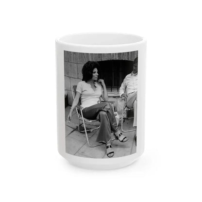 Joan Collins #27 (Vintage Female Icon) White Coffee Mug 15oz - Go Mug Yourself