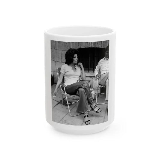Joan Collins #27 (Vintage Female Icon) White Coffee Mug 15oz - Go Mug Yourself