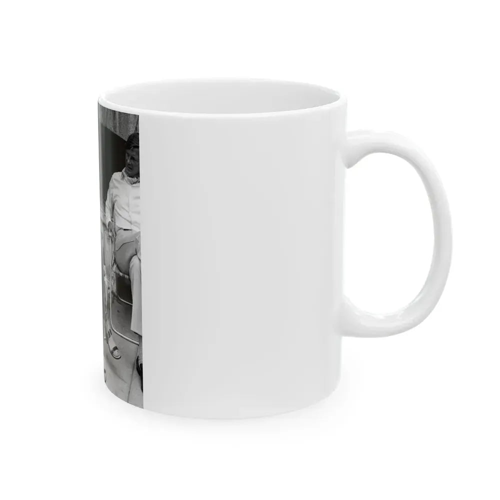 Joan Collins #27 (Vintage Female Icon) White Coffee Mug - Go Mug Yourself