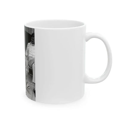 Joan Collins #27 (Vintage Female Icon) White Coffee Mug - Go Mug Yourself