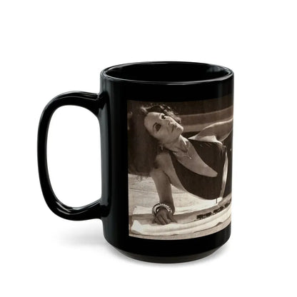 Joan Collins #28 (Vintage Female Icon) Black Coffee Mug - Go Mug Yourself