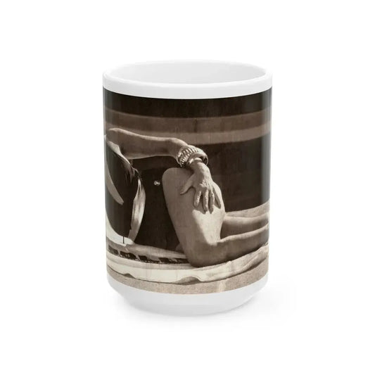 Joan Collins #28 (Vintage Female Icon) White Coffee Mug 15oz - Go Mug Yourself