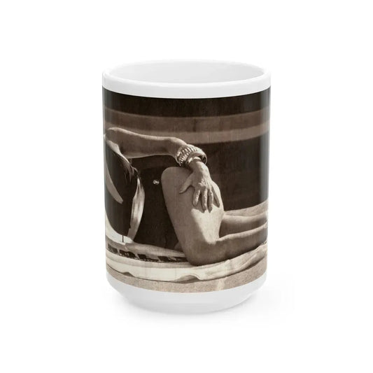 Joan Collins #28 (Vintage Female Icon) White Coffee Mug 15oz - Go Mug Yourself
