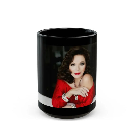 Joan Collins #327 (Vintage Female Icon) Black Coffee Mug 15oz - Go Mug Yourself