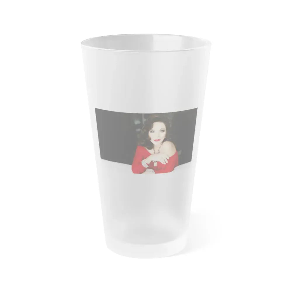 Joan Collins #327 (Vintage Female Icon) Frosted Pint Glass 16oz 16oz Frosted - Go Mug Yourself