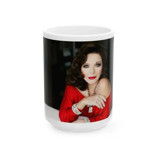 Joan Collins #327 (Vintage Female Icon) White Coffee Mug 15oz - Go Mug Yourself