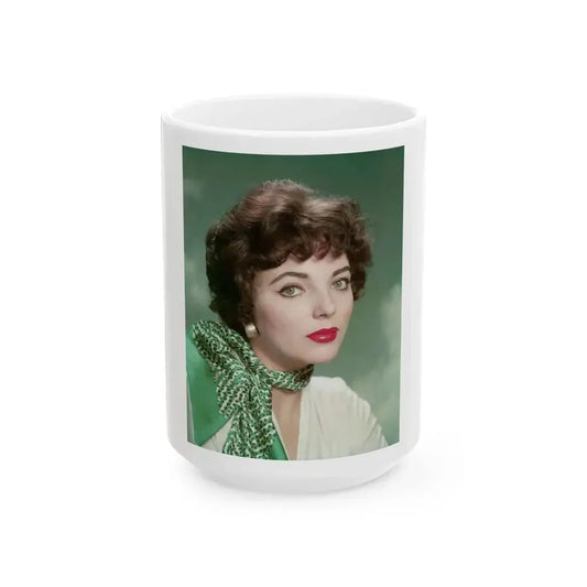 Joan Collins #328 (Vintage Female Icon) White Coffee Mug 15oz - Go Mug Yourself