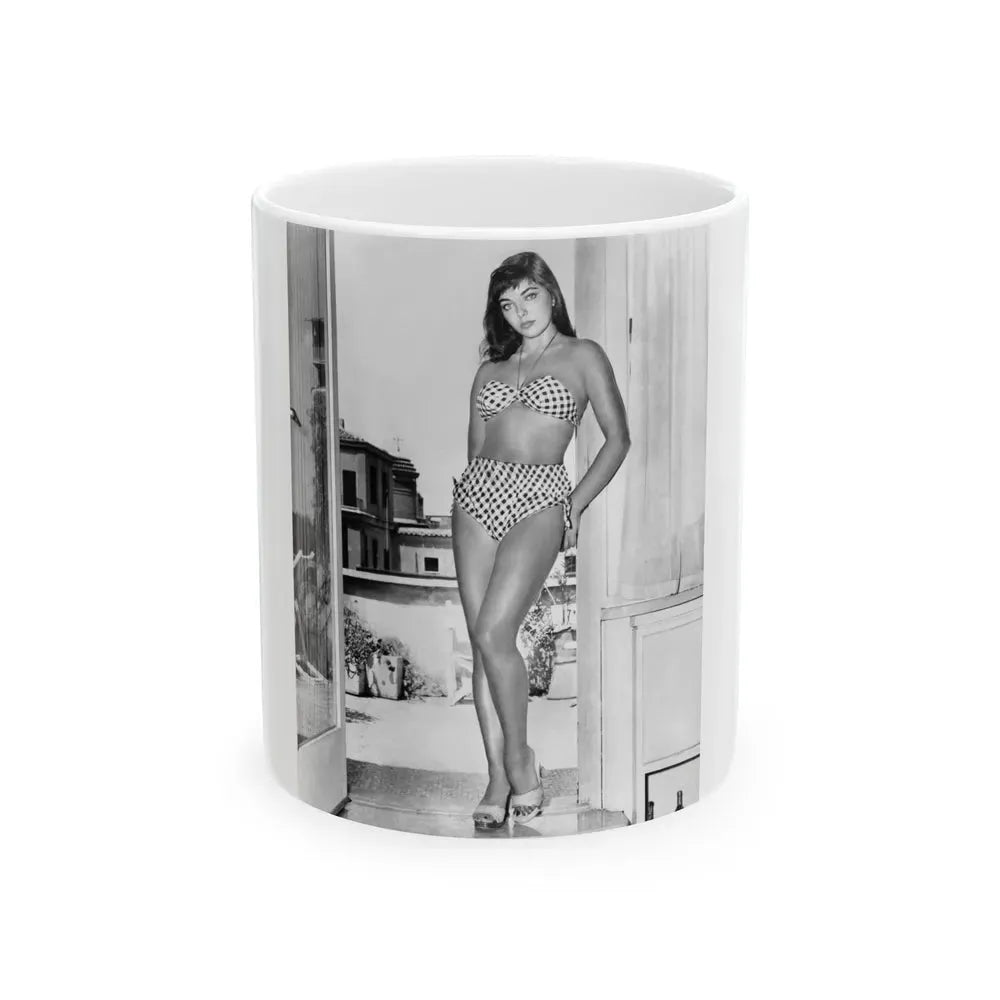 Joan Collins #34 (Vintage Female Icon) White Coffee Mug 11oz - Go Mug Yourself