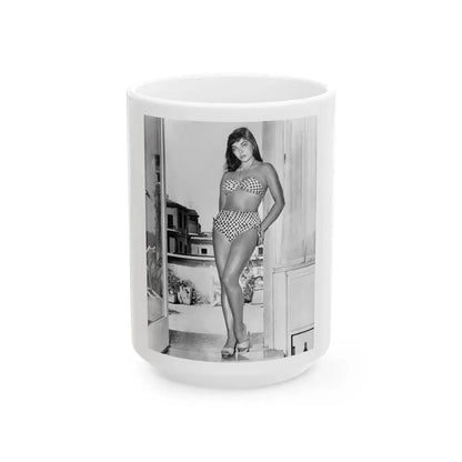 Joan Collins #34 (Vintage Female Icon) White Coffee Mug 15oz - Go Mug Yourself