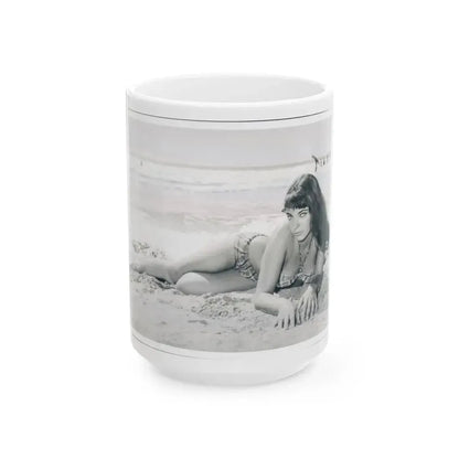 Joan Collins #347 (Vintage Female Icon) White Coffee Mug 15oz - Go Mug Yourself