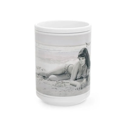 Joan Collins #347 (Vintage Female Icon) White Coffee Mug 15oz - Go Mug Yourself