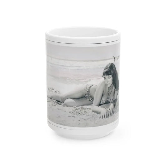 Joan Collins #347 (Vintage Female Icon) White Coffee Mug 15oz - Go Mug Yourself
