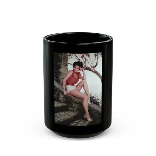 Joan Collins #35 (Vintage Female Icon) Black Coffee Mug 15oz - Go Mug Yourself