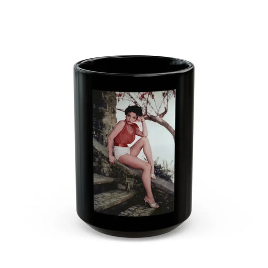 Joan Collins #35 (Vintage Female Icon) Black Coffee Mug 15oz - Go Mug Yourself