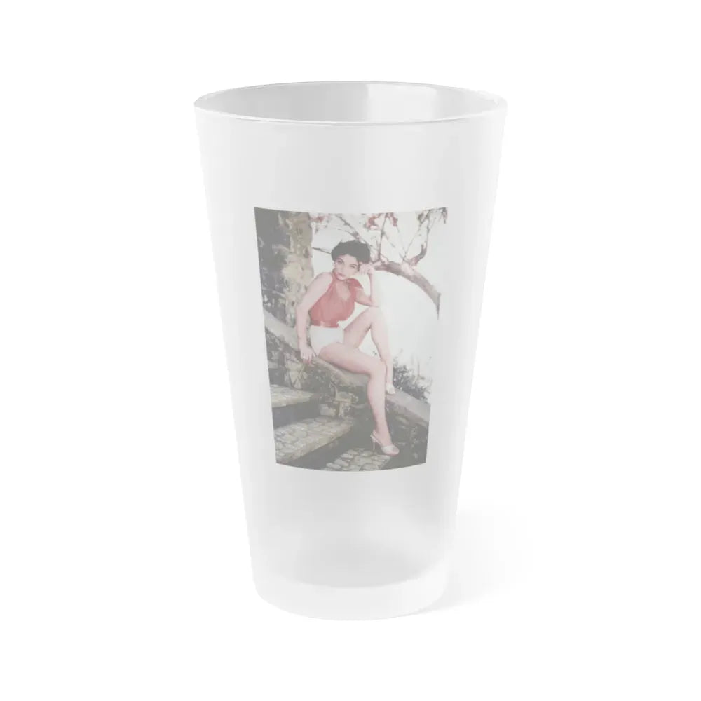 Joan Collins #35 (Vintage Female Icon) Frosted Pint Glass 16oz 16oz Frosted - Go Mug Yourself