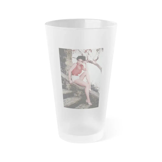 Joan Collins #35 (Vintage Female Icon) Frosted Pint Glass 16oz 16oz Frosted - Go Mug Yourself