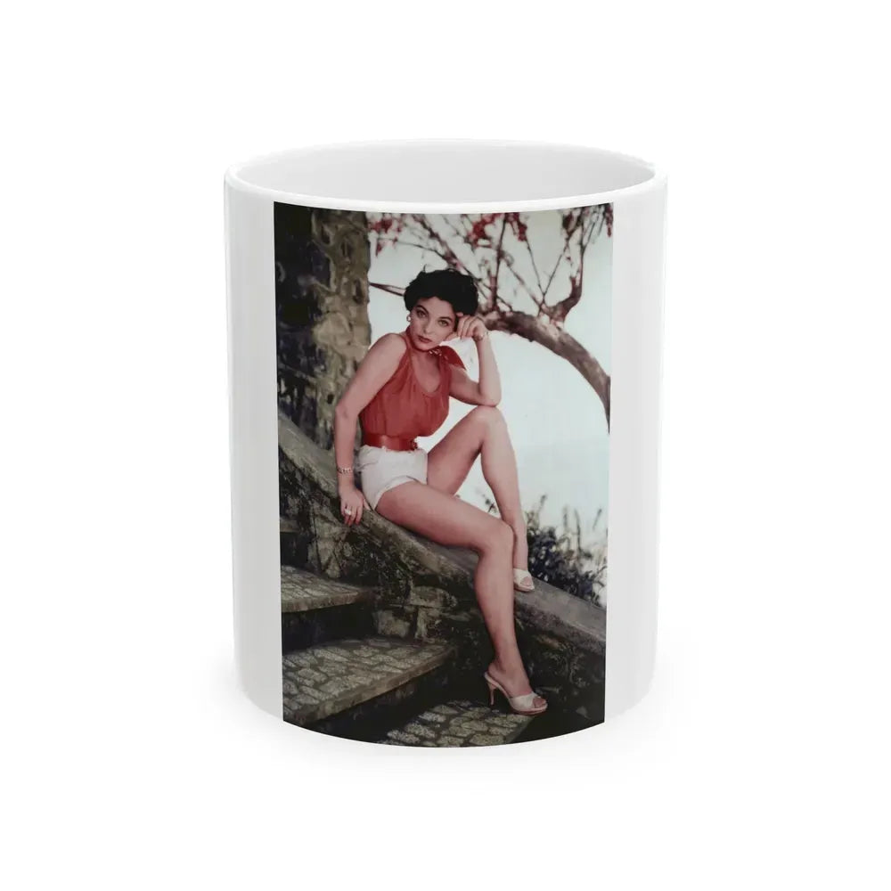 Joan Collins #35 (Vintage Female Icon) White Coffee Mug 11oz - Go Mug Yourself