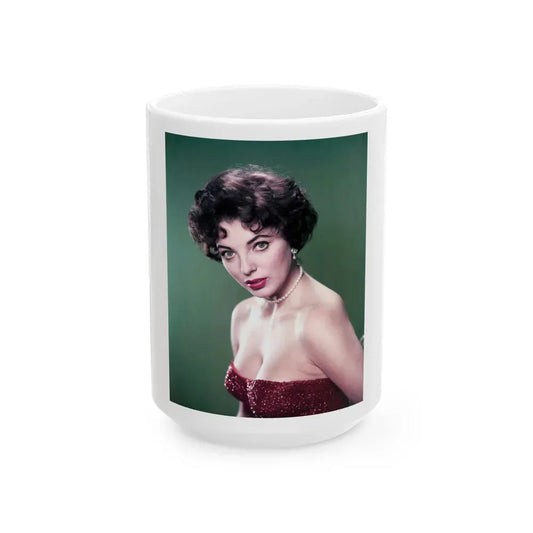 Joan Collins #354 1 (Vintage Female Icon) White Coffee Mug 15oz - Go Mug Yourself