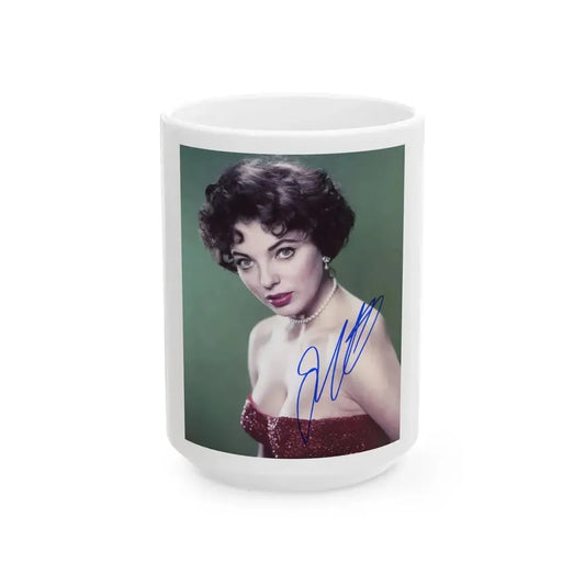 Joan Collins #354 (Vintage Female Icon) White Coffee Mug 15oz - Go Mug Yourself