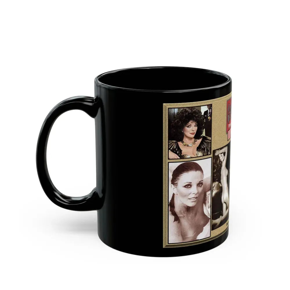 Joan Collins #383 - Montage (Vintage Female Icon) Black Coffee Mug - Go Mug Yourself