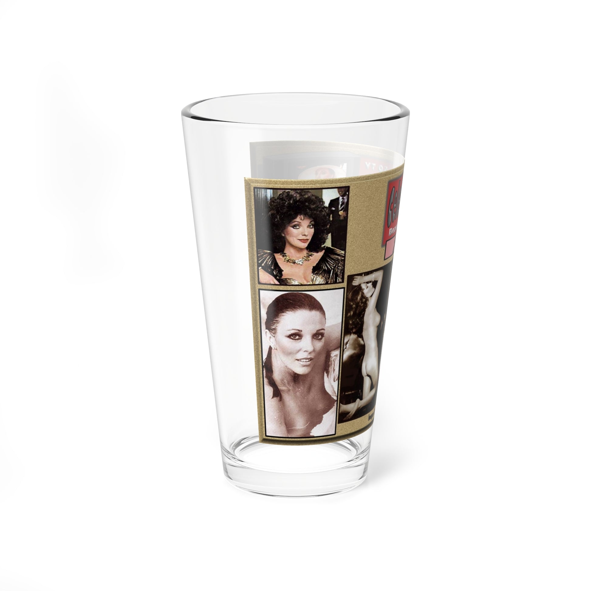 Joan Collins #383 - Montage (Vintage Female Icon) Pint Glass 16oz-Go Mug Yourself