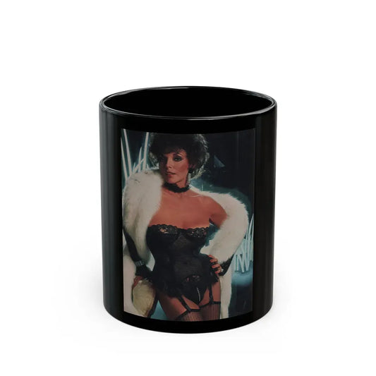 Joan Collins #385 - Dec. 1983 Playboy Photo (Vintage Female Icon) Black Coffee Mug 11oz - Go Mug Yourself
