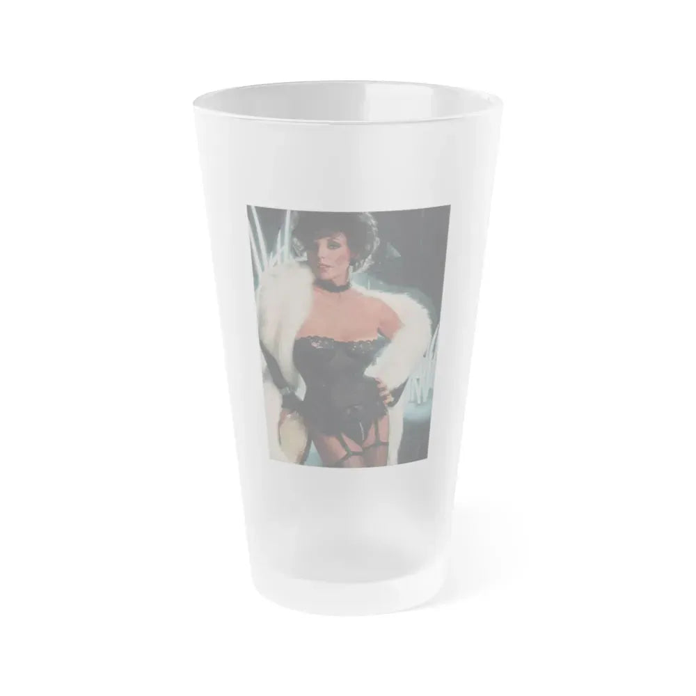 Joan Collins #385 - Dec. 1983 Playboy Photo (Vintage Female Icon) Frosted Pint Glass 16oz 16oz Frosted - Go Mug Yourself
