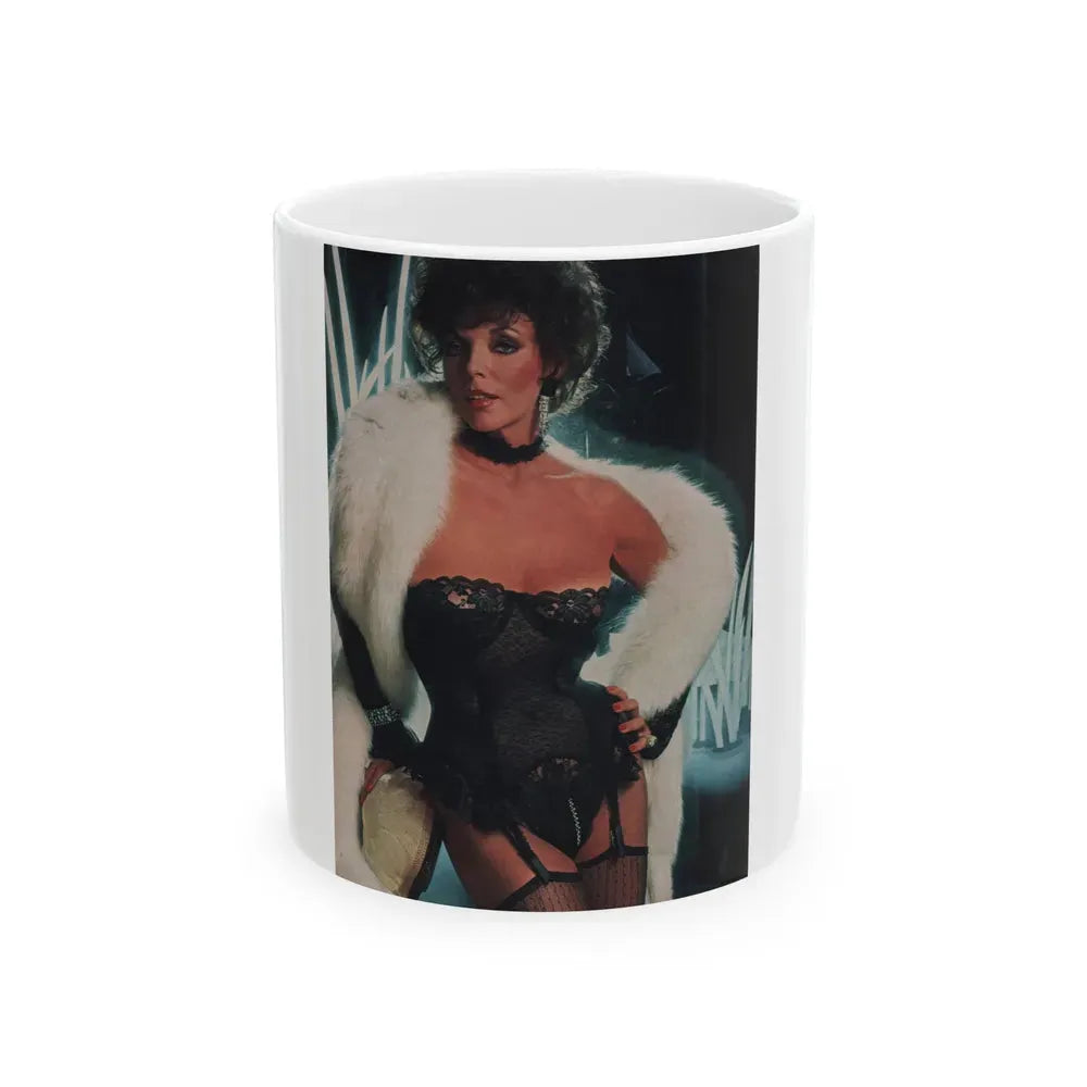 Joan Collins #385 - Dec. 1983 Playboy Photo (Vintage Female Icon) White Coffee Mug 11oz - Go Mug Yourself