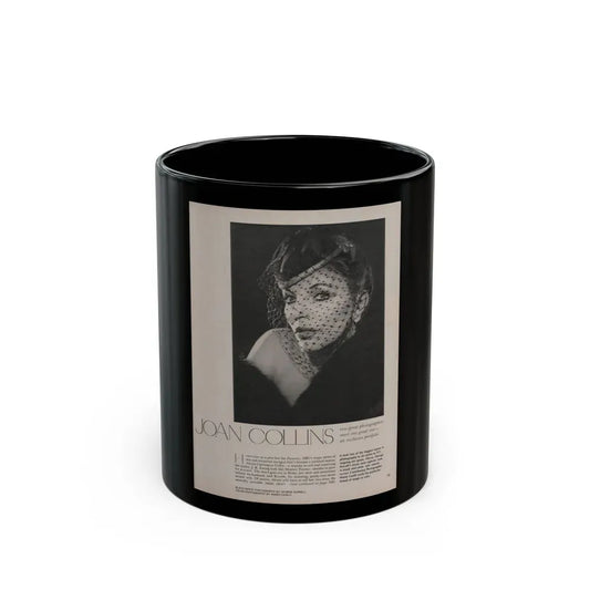 Joan Collins #386 - Dec. 1983 Playboy Photo (Vintage Female Icon) Black Coffee Mug 11oz - Go Mug Yourself
