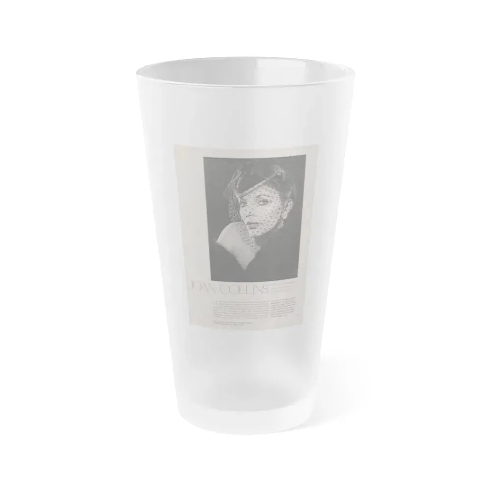 Joan Collins #386 - Dec. 1983 Playboy Photo (Vintage Female Icon) Frosted Pint Glass 16oz 16oz Frosted - Go Mug Yourself