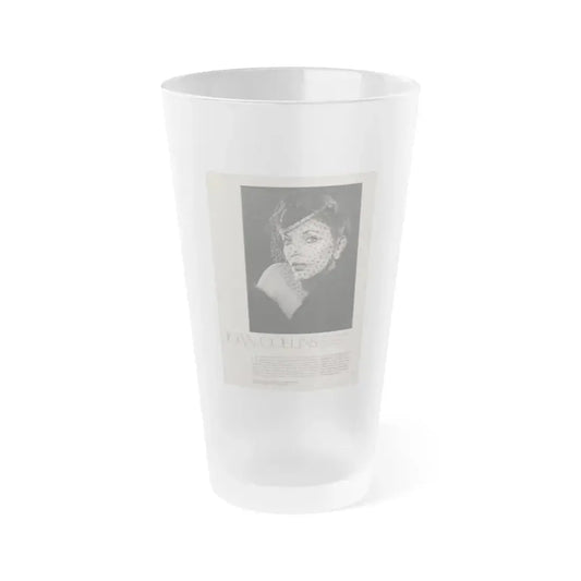 Joan Collins #386 - Dec. 1983 Playboy Photo (Vintage Female Icon) Frosted Pint Glass 16oz 16oz Frosted - Go Mug Yourself