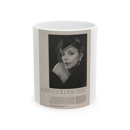 Joan Collins #386 - Dec. 1983 Playboy Photo (Vintage Female Icon) White Coffee Mug 11oz - Go Mug Yourself