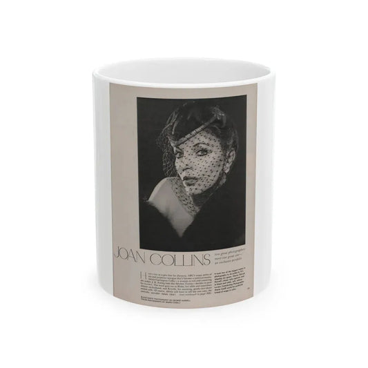 Joan Collins #386 - Dec. 1983 Playboy Photo (Vintage Female Icon) White Coffee Mug 11oz - Go Mug Yourself