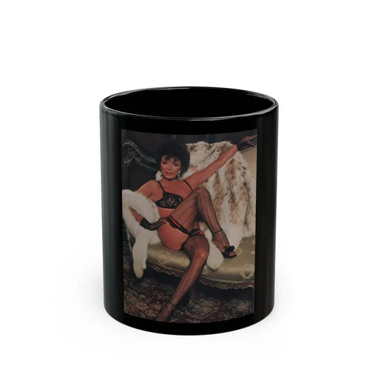 Joan Collins #387 - Dec. 1983 Playboy Photo (Vintage Female Icon) Black Coffee Mug 11oz - Go Mug Yourself