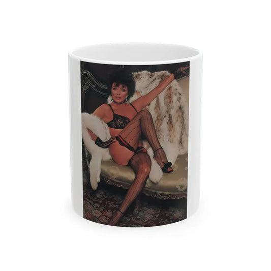Joan Collins #387 - Dec. 1983 Playboy Photo (Vintage Female Icon) White Coffee Mug 11oz - Go Mug Yourself