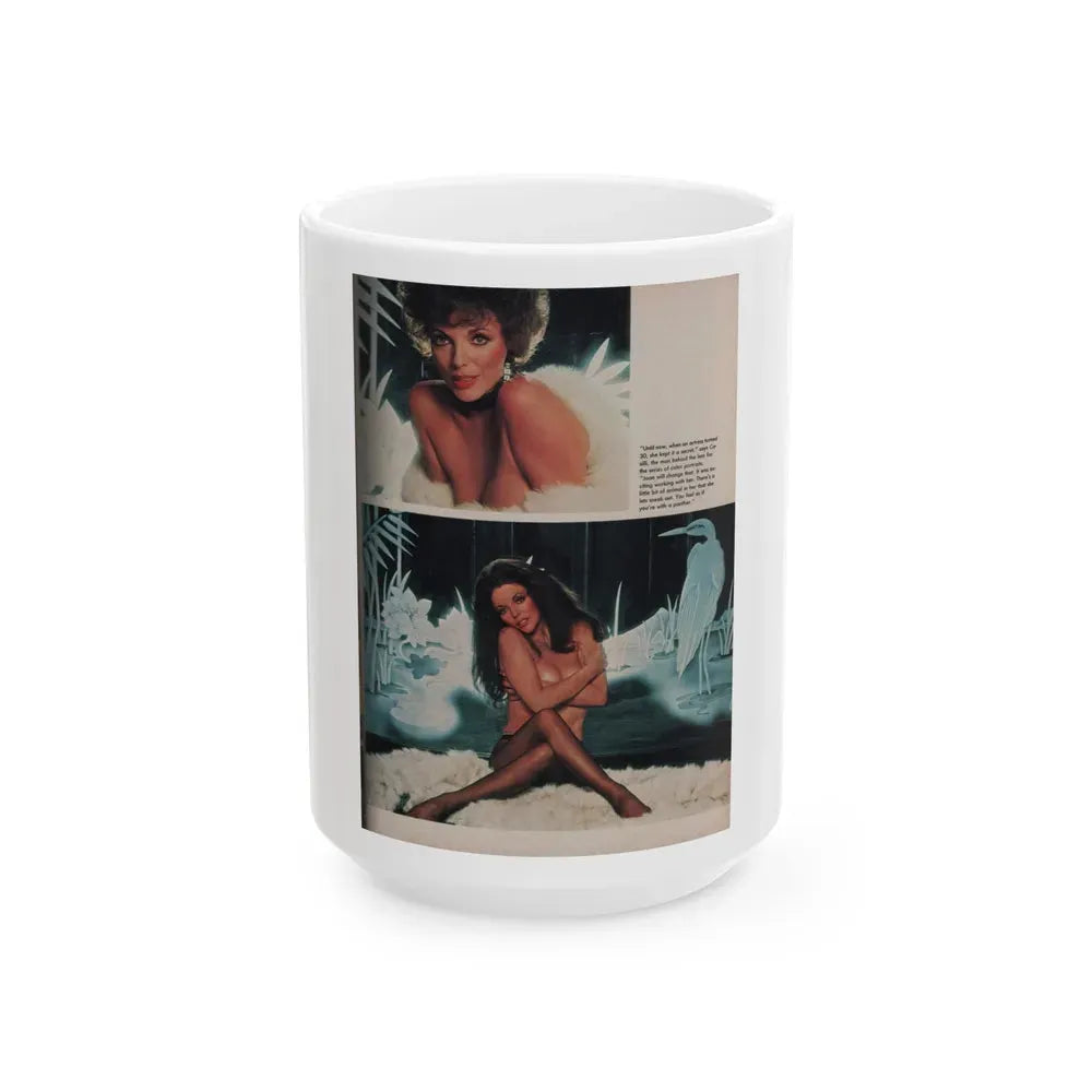 Joan Collins #388 - Dec. 1983 Playboy Photo (Vintage Female Icon) White Coffee Mug 15oz - Go Mug Yourself