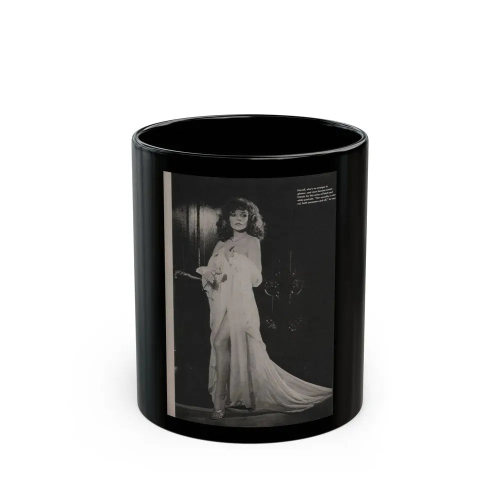 Joan Collins #389 - Dec. 1983 Playboy Photo (Vintage Female Icon) Black Coffee Mug 11oz - Go Mug Yourself