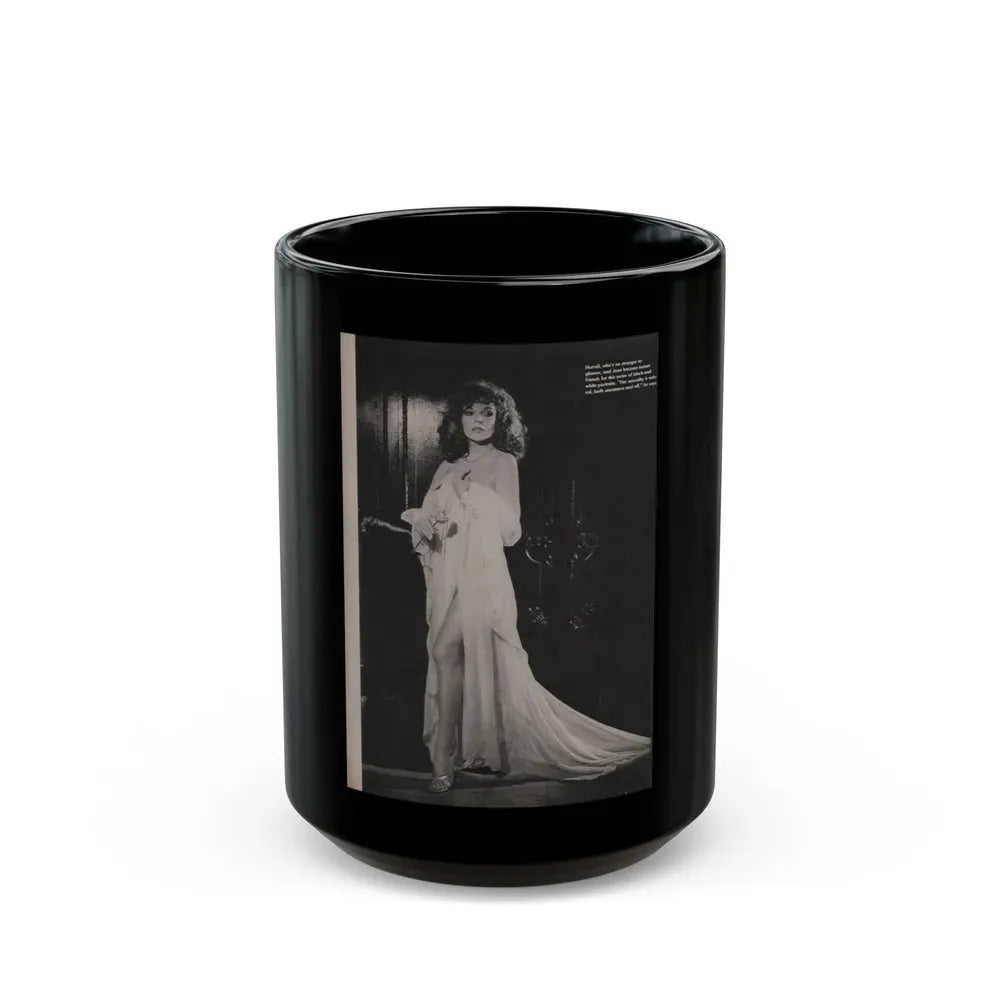 Joan Collins #389 - Dec. 1983 Playboy Photo (Vintage Female Icon) Black Coffee Mug 15oz - Go Mug Yourself