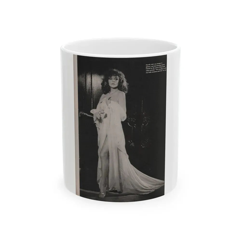 Joan Collins #389 - Dec. 1983 Playboy Photo (Vintage Female Icon) White Coffee Mug 11oz - Go Mug Yourself