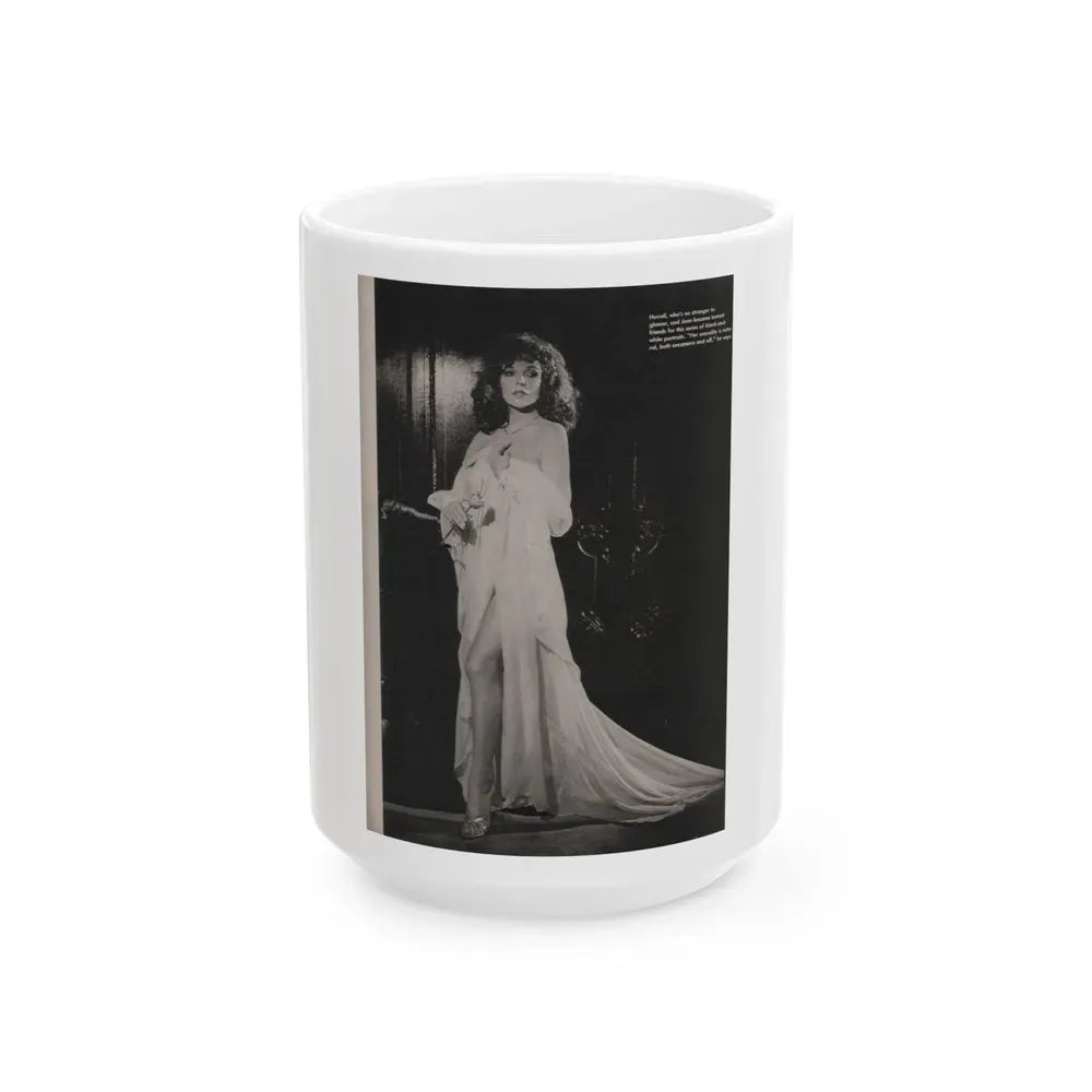 Joan Collins #389 - Dec. 1983 Playboy Photo (Vintage Female Icon) White Coffee Mug 15oz - Go Mug Yourself