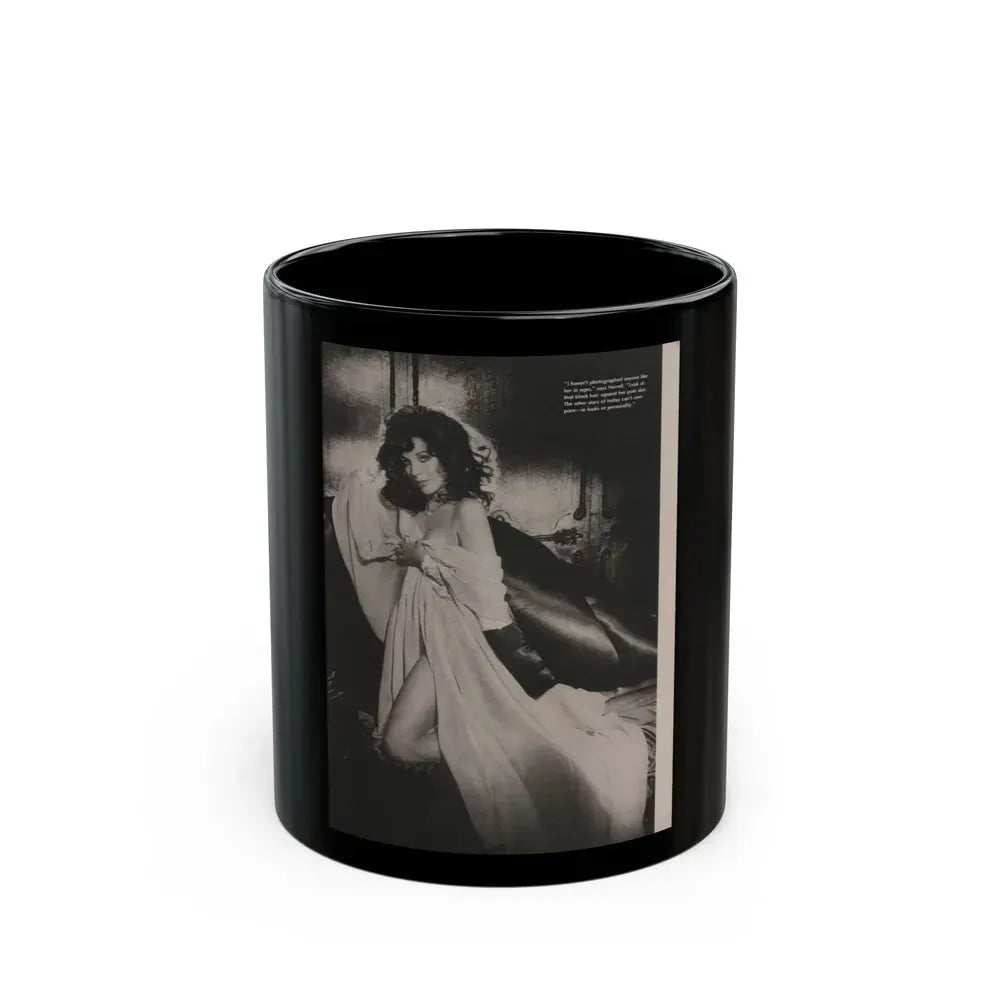 Joan Collins #392 - Dec. 1983 Playboy Photo (Vintage Female Icon) Black Coffee Mug 11oz - Go Mug Yourself