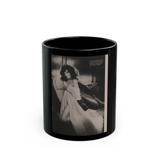 Joan Collins #392 - Dec. 1983 Playboy Photo (Vintage Female Icon) Black Coffee Mug 11oz - Go Mug Yourself