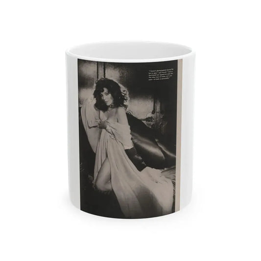 Joan Collins #392 - Dec. 1983 Playboy Photo (Vintage Female Icon) White Coffee Mug 11oz - Go Mug Yourself