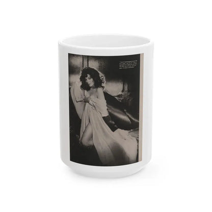 Joan Collins #392 - Dec. 1983 Playboy Photo (Vintage Female Icon) White Coffee Mug 15oz - Go Mug Yourself