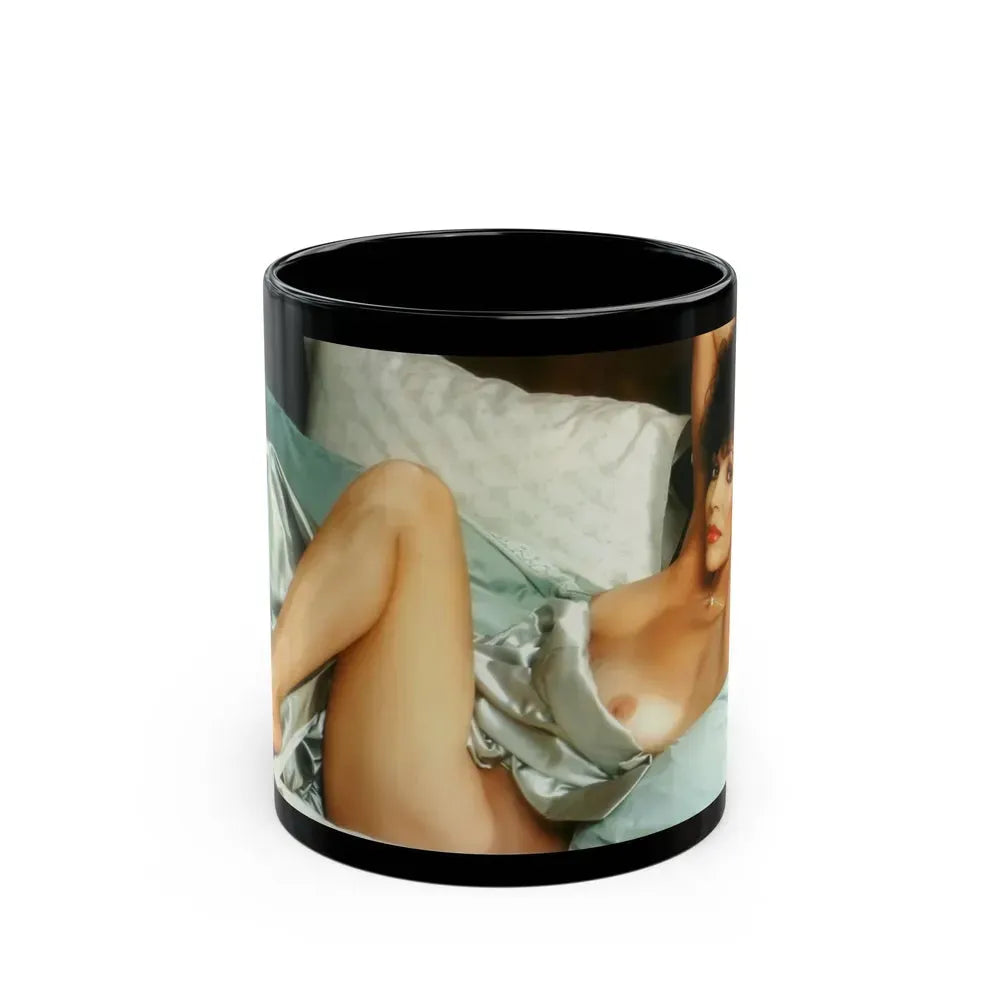 Joan Collins #393 - Dec. 1983 Playboy Photo (Vintage Female Icon) Black Coffee Mug 11oz - Go Mug Yourself