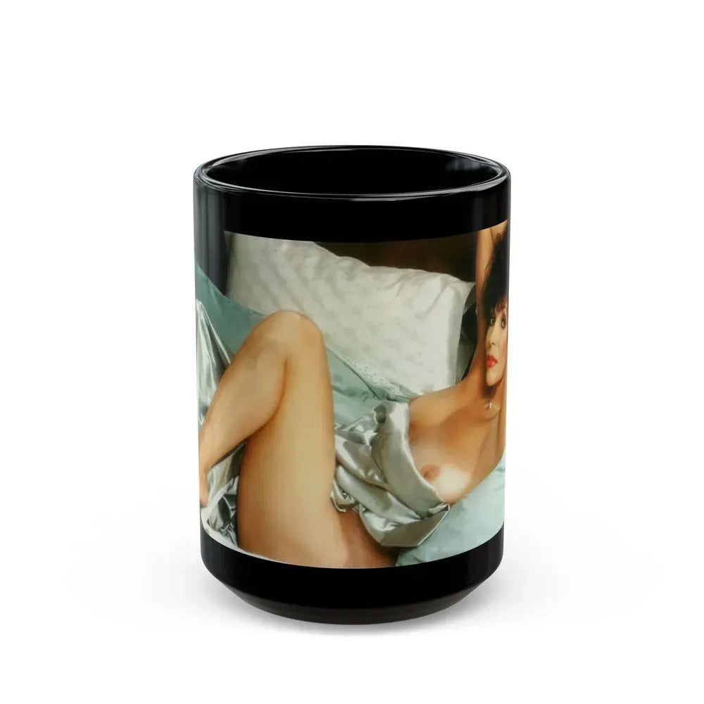 Joan Collins #393 - Dec. 1983 Playboy Photo (Vintage Female Icon) Black Coffee Mug 15oz - Go Mug Yourself