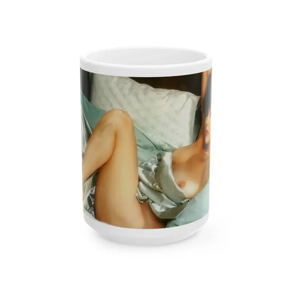 Joan Collins #393 - Dec. 1983 Playboy Photo (Vintage Female Icon) White Coffee Mug 15oz - Go Mug Yourself